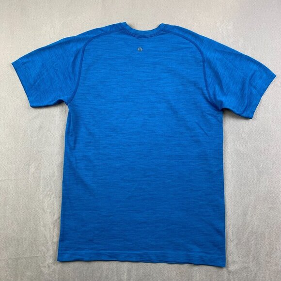 Lululemon Mens Shirt Small Blue Heather Metal Vent Tech Ventilated Breathable - Picture 7 of 8